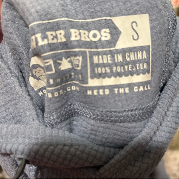 Howler Brothers Hoodie – Men’s Small Blue Palo Duro Grid Fleece Waffle Knit NWT - Picture 7 of 8